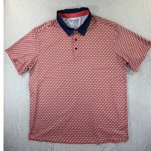 RSVLTS Mens 2XL Orange Blue Middle Ween Dogz All Day Performance Polo Shirt Golf